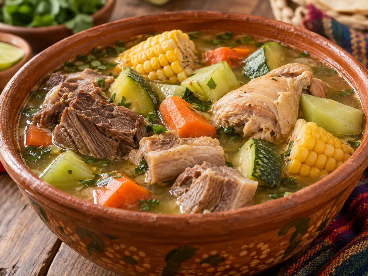 El bote de Mazamitla: Caldo campirano de tres carnes cocido con pulque y verduras, con un sabor ahumado por la leña.