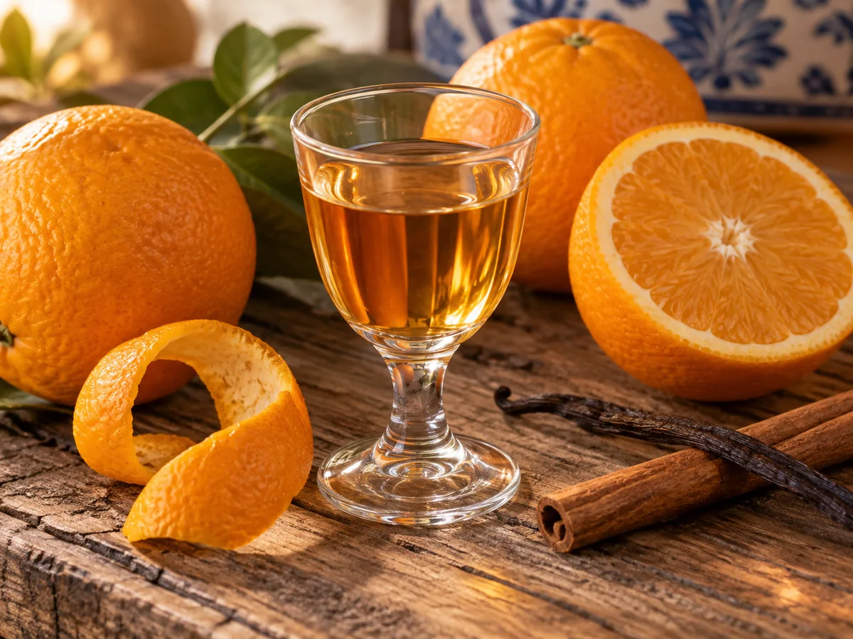 Naranjete de Huasca de Ocampo: Licor artesanal de naranja, alcohol de caña y vainilla, macerado despacio hasta quedar aromático.