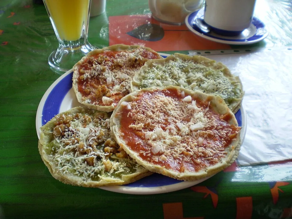 Sopitos colimenses: Pequeñas tostaditas de masa fritas, cubiertas de carne molida y bañadas en salsa ligera de jitomate y orégano.